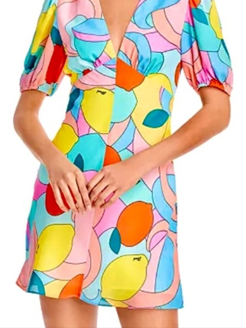Staud Milla Citrus Kaleidoscope Mini Dress Size 0 Nwt - Picture 4 of 16